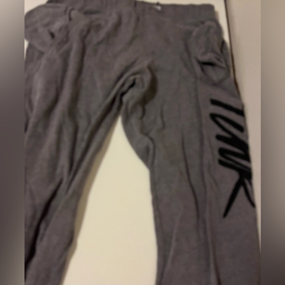 pink gray sweatpants